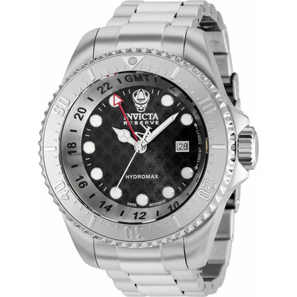 Invicta Men's Quartz Watch - Reserve Hydromax GMT Black Dial Steel Bracelet | 37217 ,
