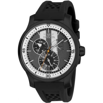 Invicta Men's Quartz Watch - S1 Rally Charcoal and White Dial Black Rubber Strap | 27124 ,