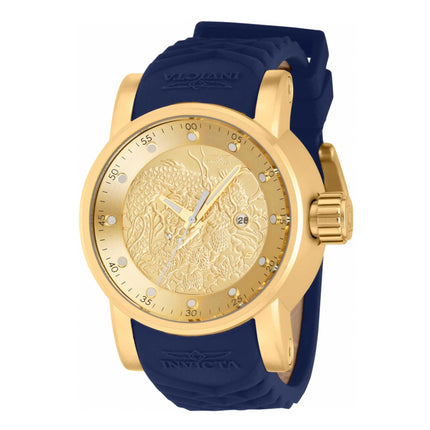 Invicta Men's Quartz Watch - S1 Rally Gold Dial Blue and Beige Rubber Strap | 41143 ,