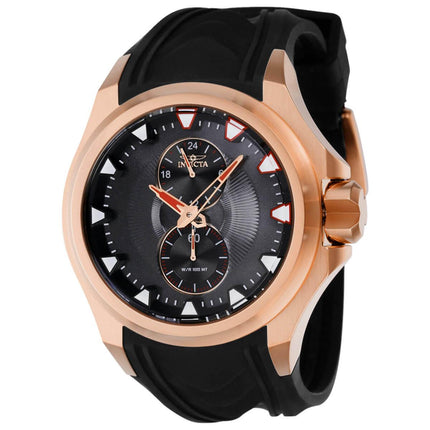 Invicta Men's Quartz Watch - S1 Rally Rose Gold Case Black Dial Rubber Strap | 38015 ,