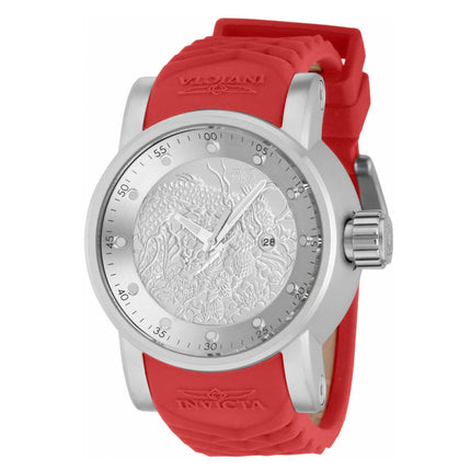 Invicta Men's Quartz Watch - S1 Rally Silver Dial Red and Beige Rubber Strap | 41404 ,