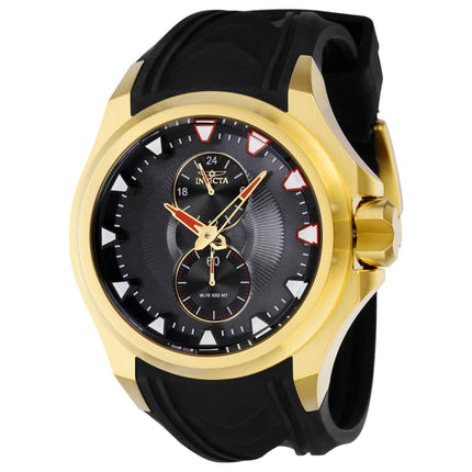 Invicta Men's Quartz Watch - S1 Rally Yellow Gold Case Black Dial Rubber Strap | 38014 ,