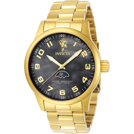 Invicta Men's Quartz Watch - Sea Base Black MOP Dial Yellow Gold Bracelet | 23826 ,