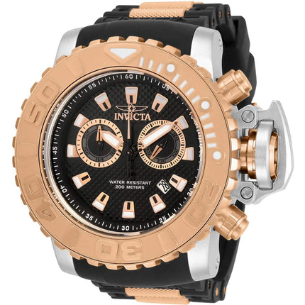 Invicta Men's Quartz Watch - Sea Hunter Chronograph Black Dial Rubber Strap | 32653 ,