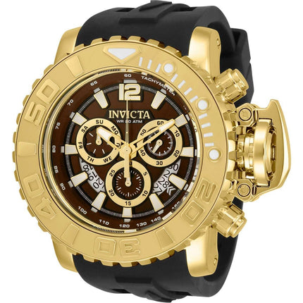 Invicta Men's Quartz Watch - Sea Hunter Chronograph Brown and Gold Dial | 32622 ,