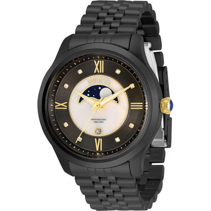 Invicta Men's Quartz Watch - Specialty Black and MOP Dial Gunmetal Bracelet | 33587 ,