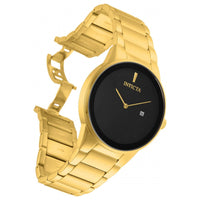 Invicta Men's Quartz Watch - Specialty Black Dial Yellow Gold Bracelet | 29470 ,