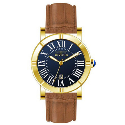 Invicta Men's Quartz Watch - Specialty Blue Dial Brown Leather Strap | 32513 ,