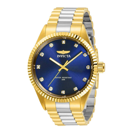 Invicta Men's Quartz Watch - Specialty Blue Dial Yellow Gold Case Bracelet | 31014 ,