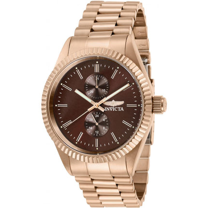 Invicta Men's Quartz Watch - Specialty Brown Dial Rose Gold Steel Bracelet | 29435 ,