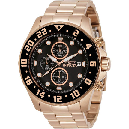 Invicta Men's Quartz Watch - Specialty Chronograph Black Dial Rose Gold Steel | 15943 ,