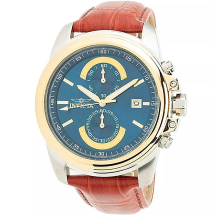 Invicta Men's Quartz Watch - Specialty Chronograph Blue Dial Leather Strap | 37579 ,