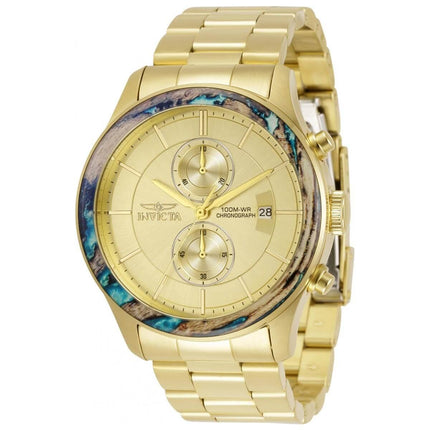 Invicta Men's Quartz Watch - Specialty Chronograph Gold Tone Dial Bracelet | 34062 ,