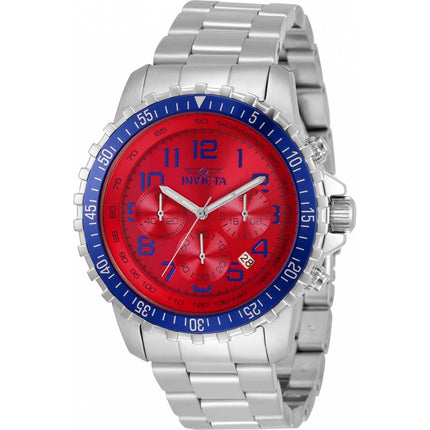 Invicta Men's Quartz Watch - Specialty Chronograph Red Dial Steel Bracelet | 34007 ,