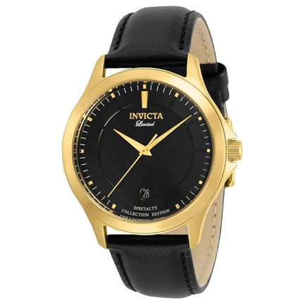 Invicta Men's Quartz Watch - Specialty Date Black Dial Leather Strap | 31127 ,