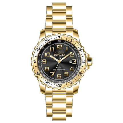 Invicta Men's Quartz Watch - Specialty Gold Tone Case Black Dial Bracelet | 39119 ,