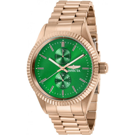 Invicta Men's Quartz Watch - Specialty Green Dial Rose Gold Steel Bracelet | 29434 ,