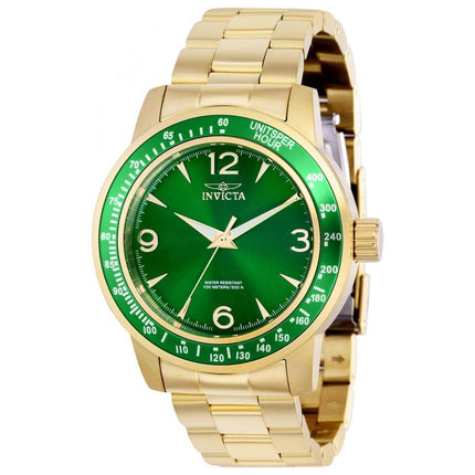 Invicta Men's Quartz Watch - Specialty Yellow Gold Case Green Dial Bracelet | 38532 ,