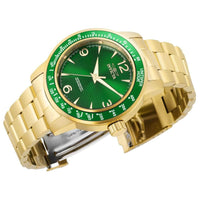Invicta Men's Quartz Watch - Specialty Yellow Gold Case Green Dial Bracelet | 38532 ,