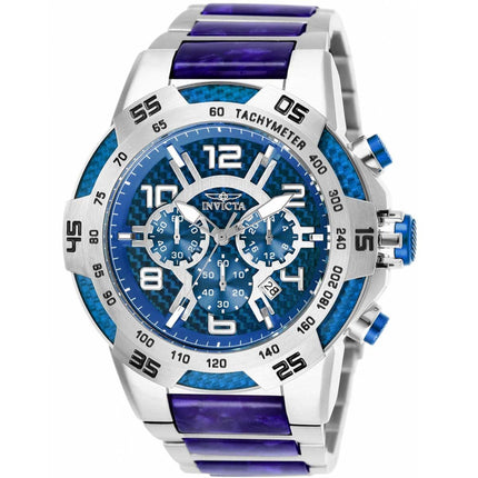 Invicta Men's Quartz Watch - Speedway Chrono Blue and Silver Dial Bracelet | 25503 ,