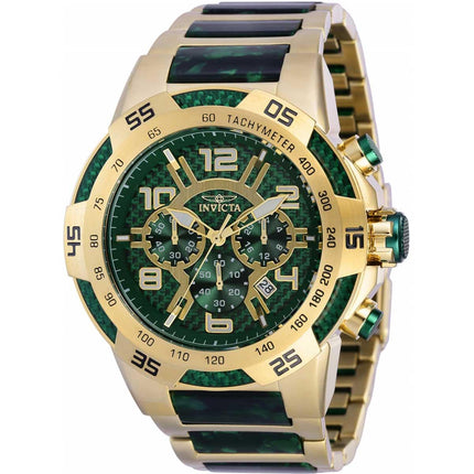 Invicta Men's Quartz Watch - Speedway Chrono Green and Gold Tone Dial Bracelet | 35208 ,