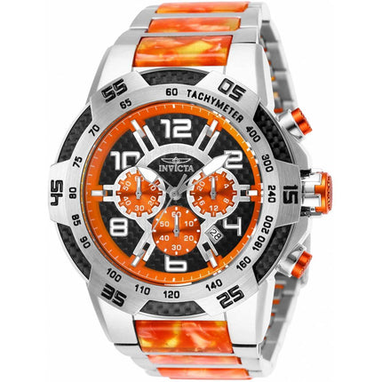 Invicta Men's Quartz Watch - Speedway Chrono Orange and Silver SS Bracelet | 25504 ,