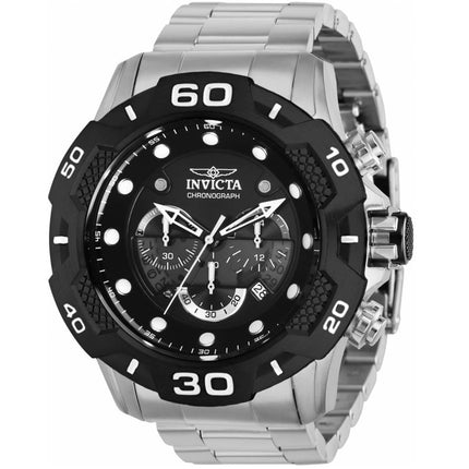 Invicta Men's Quartz Watch - Speedway Chronograph Black Dial Steel Bracelet | 36686 ,