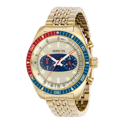 Invicta Men's Quartz Watch - Speedway Desert Sand, Blue Dial Yellow Gold Case | 40529 ,