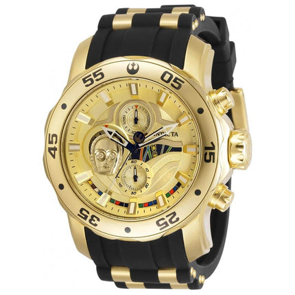 Invicta Men's Quartz Watch - Star Wars C-3PO Gold and Black Dial Strap | 32529 ,