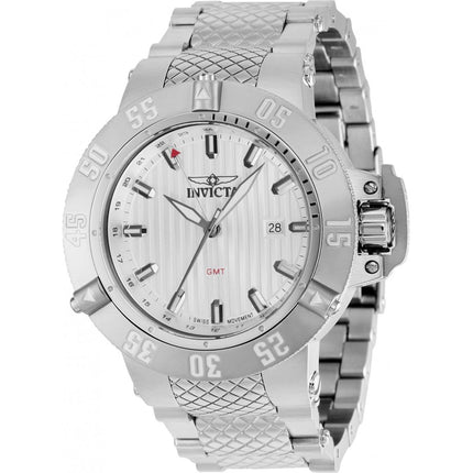 Invicta Men's Quartz Watch - Subaqua GMT Silver Dial Stainless Steel Bracelet | 37211 ,