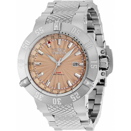 Invicta Men's Quartz Watch - Subaqua Rose Gold Dial Silver Steel Bracelet Dive | 37039 ,