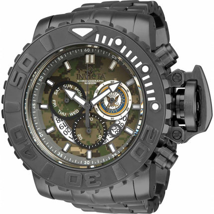 Invicta Men's Quartz Watch - U.S. Navy Chronograph Gunmetal Steel Bracelet | 34676 ,