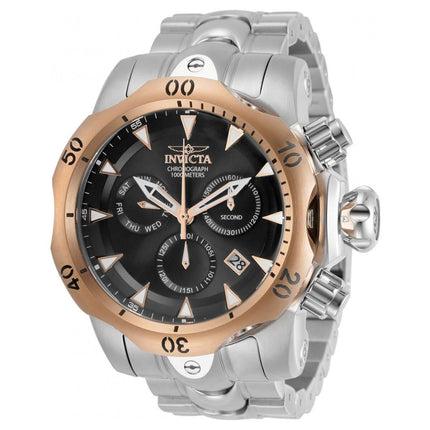 Invicta Men's Quartz Watch - Venom Black Dial Stainless Steel Bracelet | 29646 ,