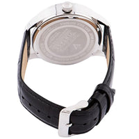 Invicta Men's Quartz Watch - Vintage Silver Tone Dial Black Leather Strap | 35138 ,