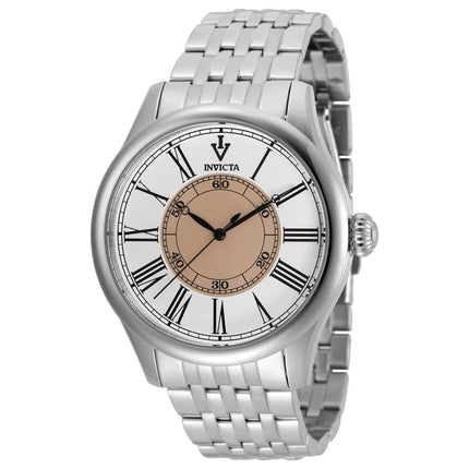 Invicta Men's Quartz Watch - Vintage White and Beige Dial Silver Tone Bracelet | 36241 ,