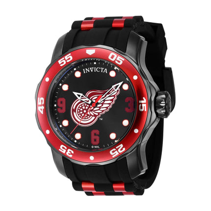 Invicta Men's Rotating Bezel Watch - NHL Detroit Red Wings Red, Black Strap | 42658 ,