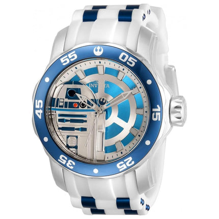 Invicta Men's Rotating Bezel Watch - Star Wars Two Tone Blue and White Strap | 32518 ,