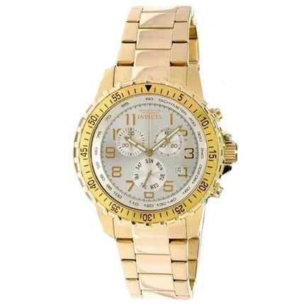 Invicta Men's Specialty Pilot Chronograph Watch - Silver Dial Yellow Gold Steel ,