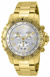 Invicta Men's Specialty Pilot Chronograph Watch - Silver Dial Yellow Gold Steel ,
