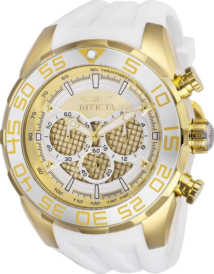Invicta Men's Strap Watch - Speedway Chronograph Gold and White Dial | 26303 ,