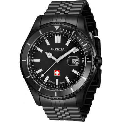 Invicta Men's Swiss Quartz Watch - Pro Diver Black Stainless Steel Bracelet | 33443 ,