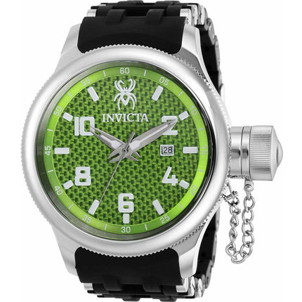 Invicta Men's Swiss Quartz Watch - Russian Diver Green Dial Rubber Strap | 36980 ,