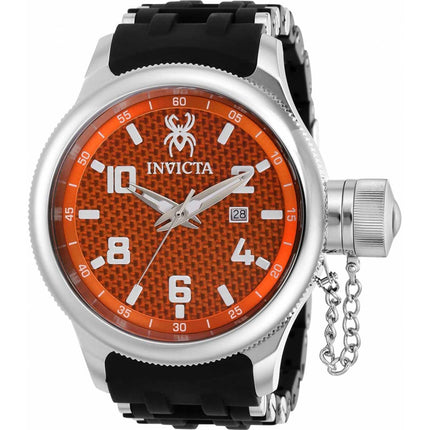 Invicta Men's Swiss Quartz Watch - Russian Diver Orange Dial Rubber Strap | 36978 ,