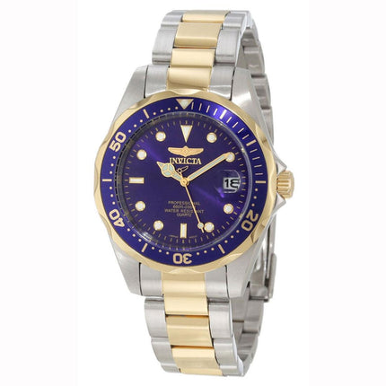 Invicta Men's Two Tone Yellow Gold Watch - Pro Diver Quartz Blue Dial Date | 8935 ,