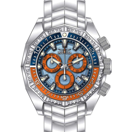 Invicta Men's Watch - Akula Chronograph Blue and Orange Dial Steel Bracelet | 44294 ,