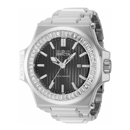 Invicta Men's Watch - Akula Date Display Gunmetal Dial Silver Steel Bracelet | 43382 ,