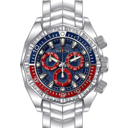 Invicta Men's Watch - Akula Quartz Chronograph Blue and Red Round Dial Bracelet | 44296 ,