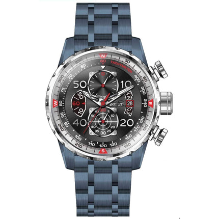 Invicta Men's Watch - Aviator Black Dial Blue Stainless Steel Bracelet | 40695 ,