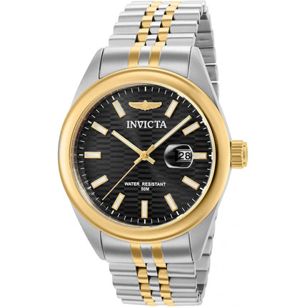 Invicta Men's Watch - Aviator Black Dial Two Tone Stainless Steel Bracelet | 38417 ,