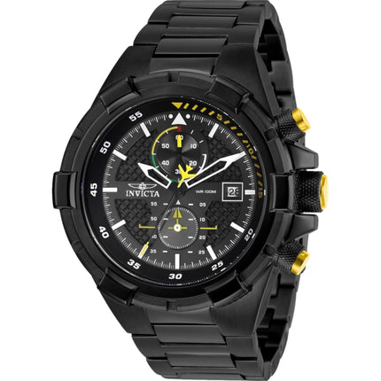 Invicta Men's Watch - Aviator Chrono Black Dial Stainless Steel Bracelet | 28110 ,